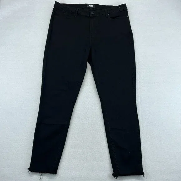 Paige Jeans Womens 34 Black Skinny HOXTON Ankle Stretch - Picture 1 of 11